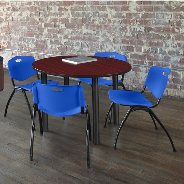 Round Tables > Breakroom Tables > Kee Round Table & Chair Sets, 36 W, 36 L, 29 H, Mahogany