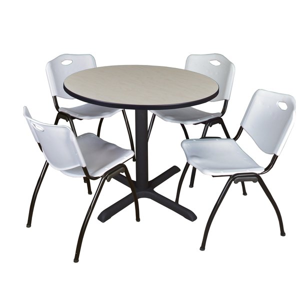 Round Tables > Breakroom Tables > Cain Round Table & Chair Sets, 36 W, 36 L, 29 H, Maple