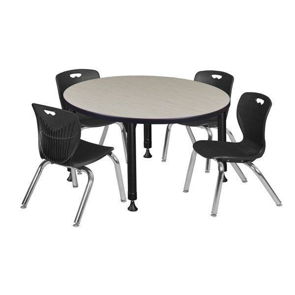 Tables > Height Adjustable > Round Table & Chair Sets, 36 X 36 X 23-34