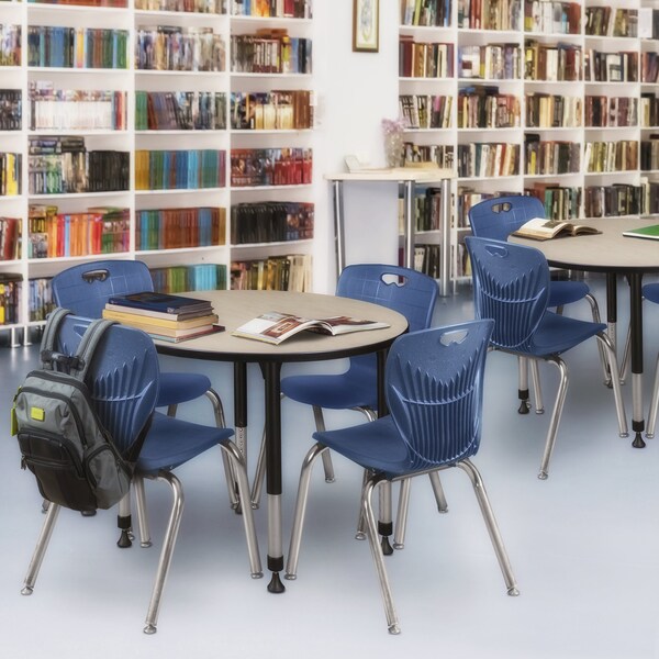 Tables > Height Adjustable > Round Mobile Table & Chair Sets, 36 X 36 X 23-34