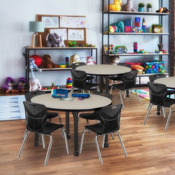 Tables > Height Adjustable > Round Mobile Table & Chair Sets, 36 X 36 X 23-34
