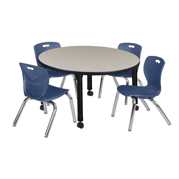 Tables > Height Adjustable > Round Mobile Table & Chair Sets, 36 X 36 X 23-34