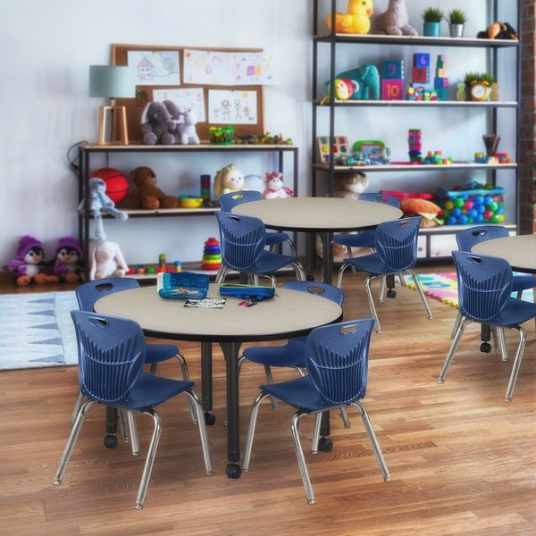Tables > Height Adjustable > Round Mobile Table & Chair Sets, 36 X 36 X 23-34