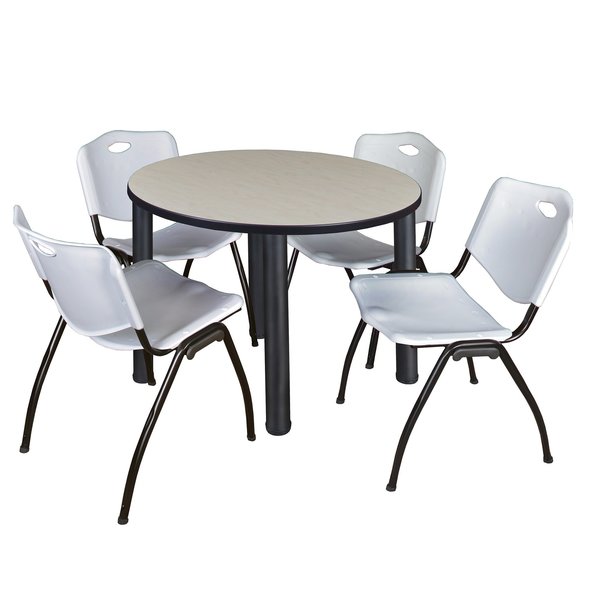Round Tables > Breakroom Tables > Kee Round Table & Chair Sets, 36 W, 36 L, 29 H, Maple