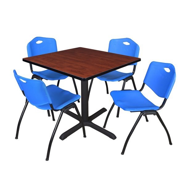 Square Tables > Breakroom Tables > Cain Square Table & Chair Sets, 42 W, 42 L, 29 H, Cherry
