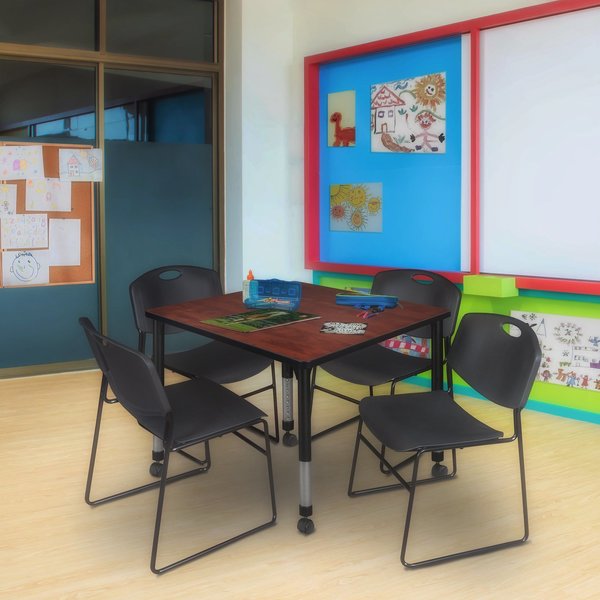 Tables > Height Adjustable > Square Mobile Table & Chair Sets, 42 X 42 X 23-34