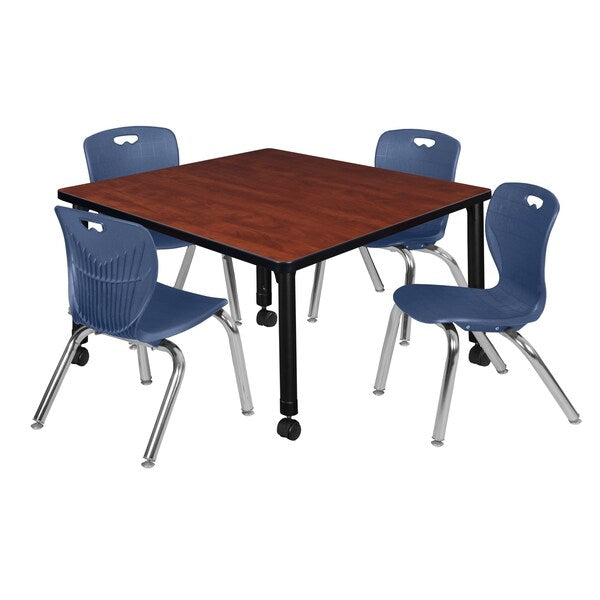 Tables > Height Adjustable > Square Mobile Table & Chair Sets, 42 X 42 X 23-34