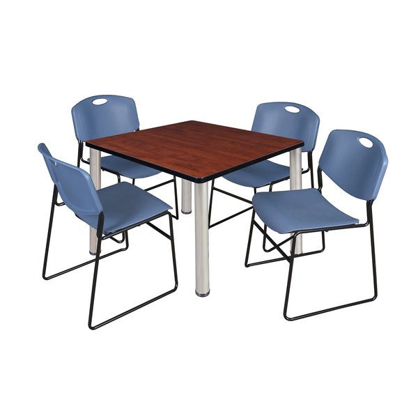 Square Tables > Breakroom Tables > Kee Square Table & Chair Sets, 42 W, 42 L, 29 H, Cherry