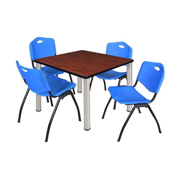 Square Tables > Breakroom Tables > Kee Square Table & Chair Sets, 42 W, 42 L, 29 H, Cherry