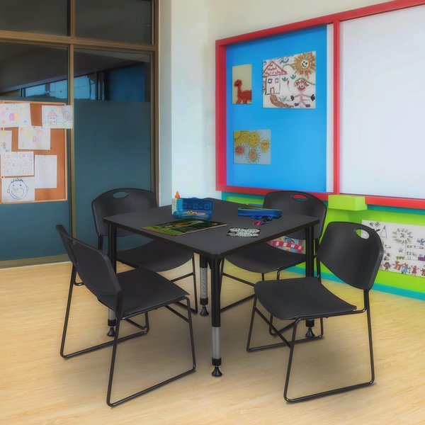 Tables > Height Adjustable > Square Table & Chair Sets, 30 X 30 X 23-36