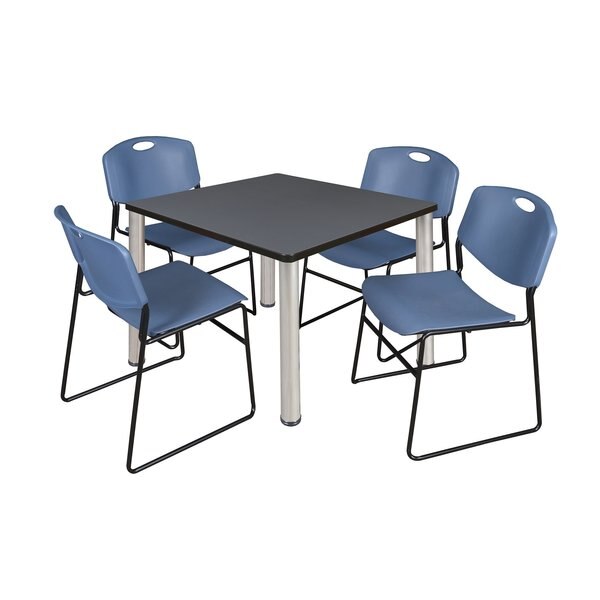 Square Tables > Breakroom Tables > Kee Square Table & Chair Sets, 42 W, 42 L, 29 H, Grey