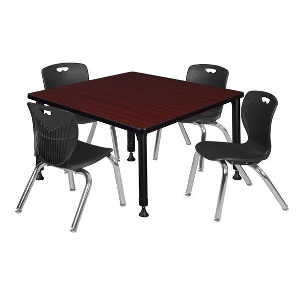 Tables > Height Adjustable > Square Table & Chair Sets, 30 X 30 X 23-37
