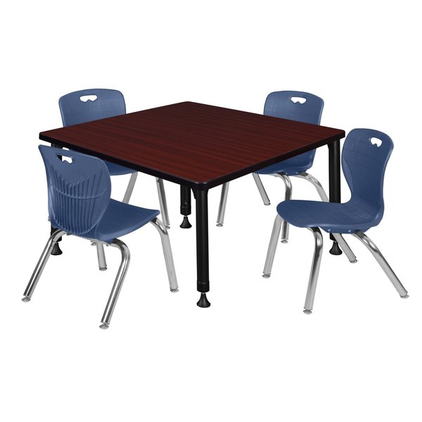 Tables > Height Adjustable > Square Table & Chair Sets, 30 X 30 X 23-37