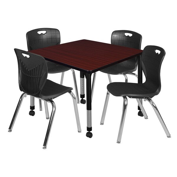 Tables > Height Adjustable > Square Mobile Table & Chair Sets, 42 X 42 X 23-34