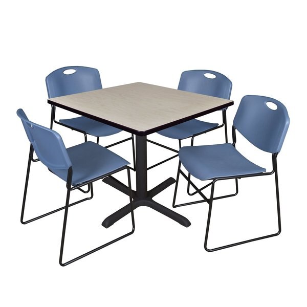 Square Tables > Breakroom Tables > Cain Square Table & Chair Sets, 42 W, 42 L, 29 H, Maple