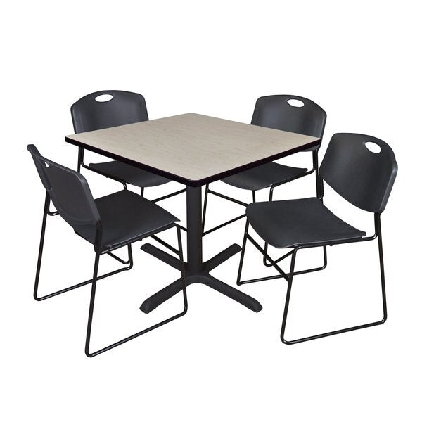 Square Tables > Breakroom Tables > Cain Square Table & Chair Sets, 42 W, 42 L, 29 H, Maple