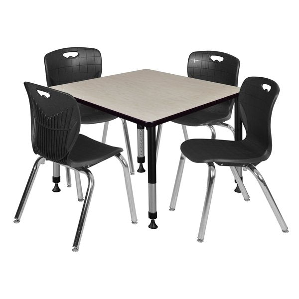 Tables > Height Adjustable > Square Table & Chair Sets, 30 X 30 X 23-39