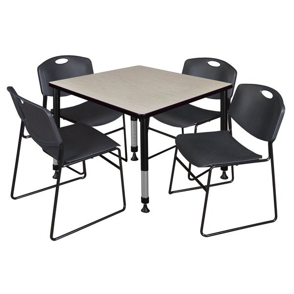 Tables > Height Adjustable > Square Table & Chair Sets, 30 X 30 X 23-39
