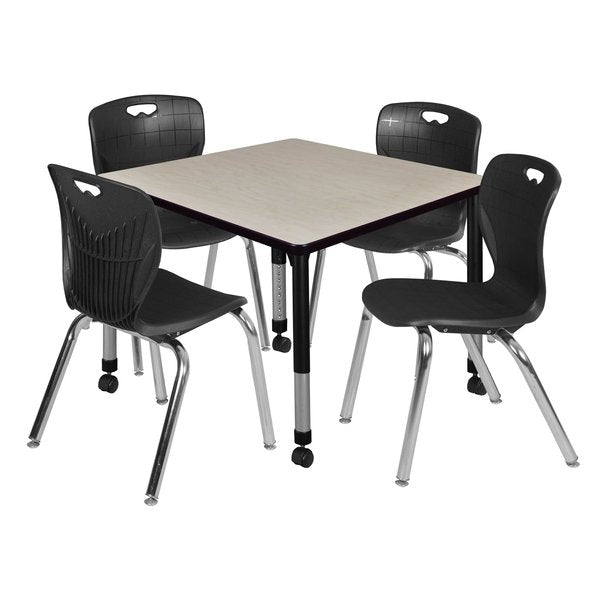 Tables > Height Adjustable > Square Mobile Table & Chair Sets, 42 X 42 X 23-34