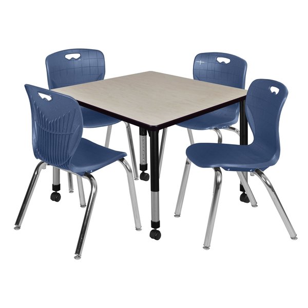 Tables > Height Adjustable > Square Mobile Table & Chair Sets, 42 X 42 X 23-34