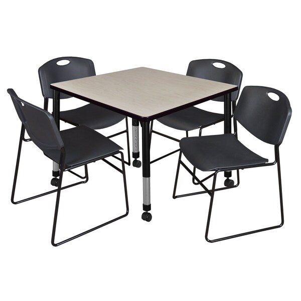 Tables > Height Adjustable > Square Mobile Table & Chair Sets, 42 X 42 X 23-34