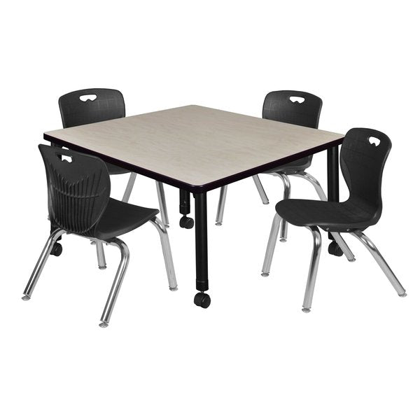 Tables > Height Adjustable > Square Mobile Table & Chair Sets, 42 X 42 X 23-34