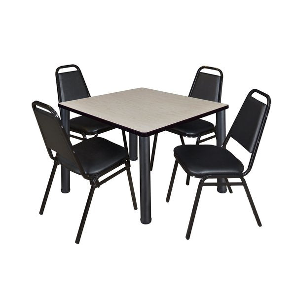 Square Tables > Breakroom Tables > Kee Square Table & Chair Sets, 42 W, 42 L, 29 H, Maple