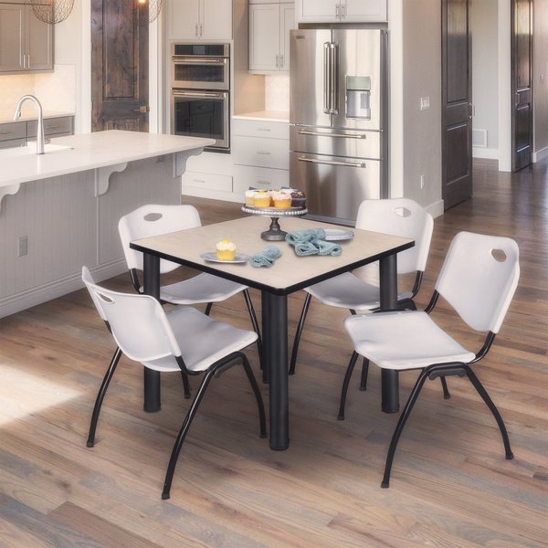 Square Tables > Breakroom Tables > Kee Square Table & Chair Sets, 42 W, 42 L, 29 H, Maple