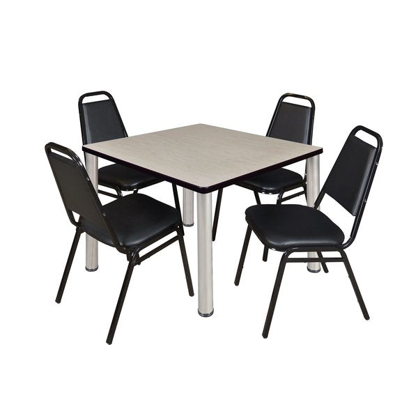 Square Tables > Breakroom Tables > Kee Square Table & Chair Sets, 42 W, 42 L, 29 H, Maple