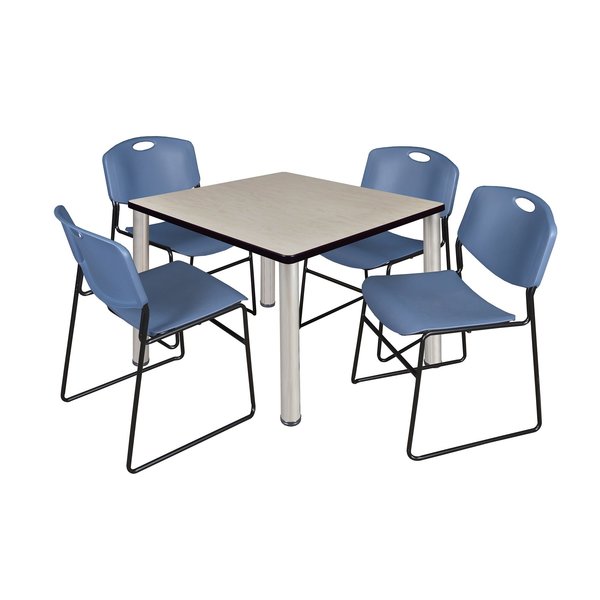 Square Tables > Breakroom Tables > Kee Square Table & Chair Sets, 42 W, 42 L, 29 H, Maple