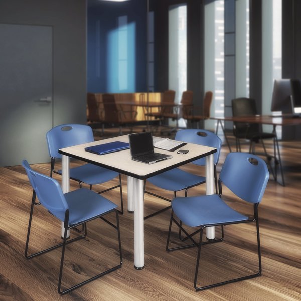 Square Tables > Breakroom Tables > Kee Square Table & Chair Sets, 42 W, 42 L, 29 H, Maple