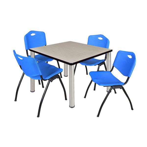 Square Tables > Breakroom Tables > Kee Square Table & Chair Sets, 42 W, 42 L, 29 H, Maple