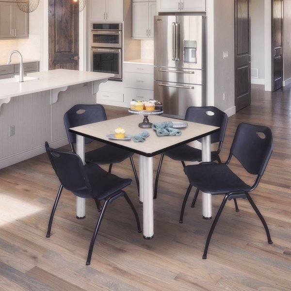Square Tables > Breakroom Tables > Kee Square Table & Chair Sets, 42 W, 42 L, 29 H, Maple
