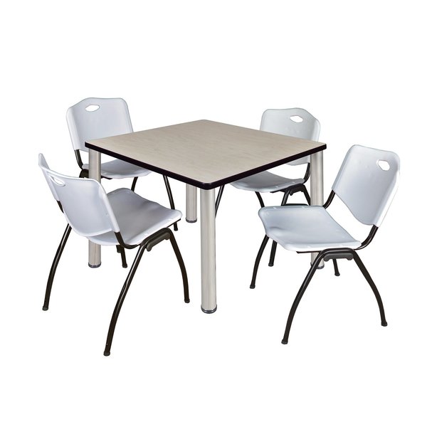 Square Tables > Breakroom Tables > Kee Square Table & Chair Sets, 42 W, 42 L, 29 H, Maple