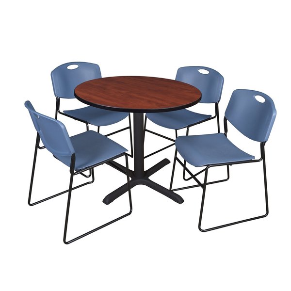 Round Tables > Breakroom Tables > Cain Round Table & Chair Sets, 42 W, 42 L, 29 H, Cherry