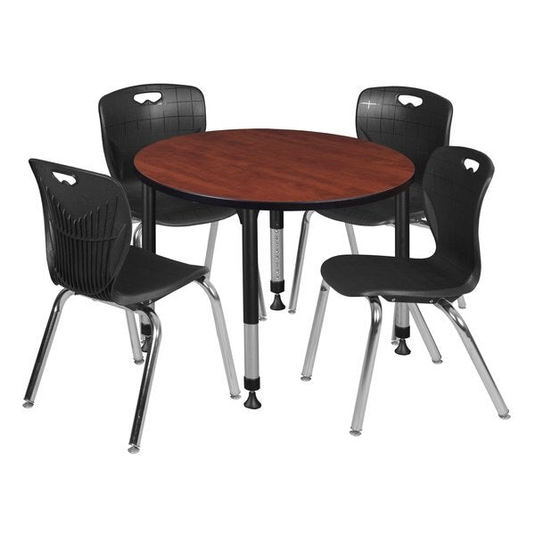 Tables > Height Adjustable > Round Table & Chair Sets, 42 X 42 X 23-34