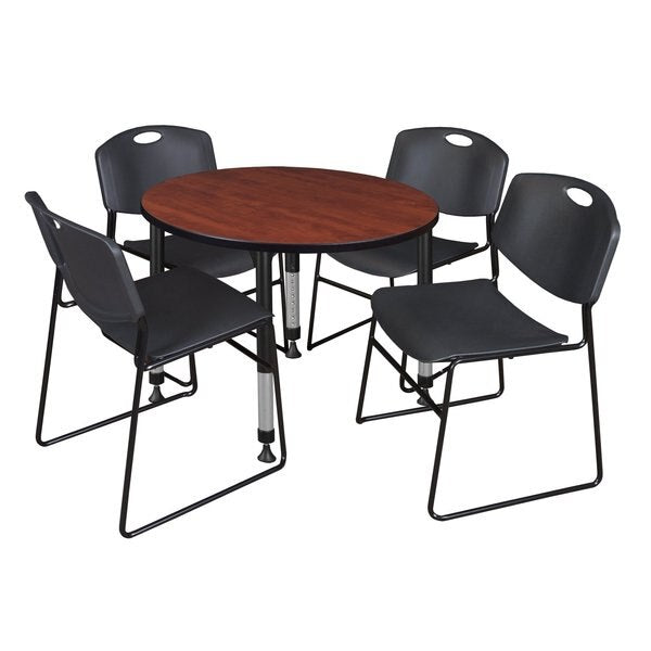 Tables > Height Adjustable > Round Table & Chair Sets, 42 X 42 X 23-34