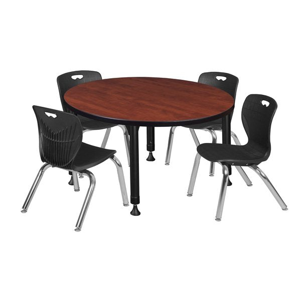 Tables > Height Adjustable > Round Table & Chair Sets, 42 X 42 X 23-34