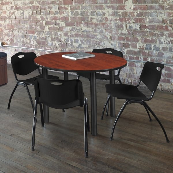 Round Tables > Breakroom Tables > Kee Round Table & Chair Sets, 42 W, 42 L, 29 H, Cherry