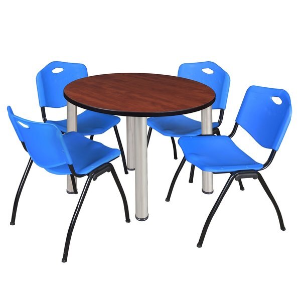 Round Tables > Breakroom Tables > Kee Round Table & Chair Sets, 42 W, 42 L, 29 H, Cherry