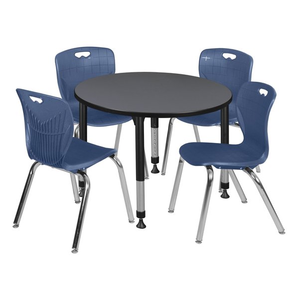 Tables > Height Adjustable > Round Table & Chair Sets, 42 X 42 X 23-34