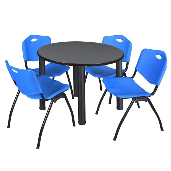 Round Tables > Breakroom Tables > Kee Round Table & Chair Sets, 42 W, 42 L, 29 H, Grey