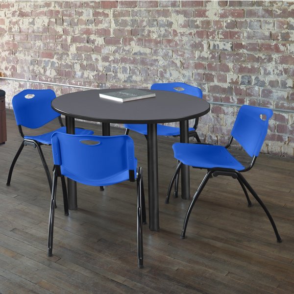 Round Tables > Breakroom Tables > Kee Round Table & Chair Sets, 42 W, 42 L, 29 H, Grey