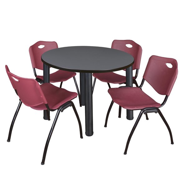 Round Tables > Breakroom Tables > Kee Round Table & Chair Sets, 42 W, 42 L, 29 H, Grey