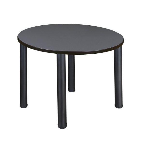 Round Tables > Breakroom Tables > Kee Square & Round Tables, 42 W, 42 L, 29 H, Wood|Metal Top, Grey