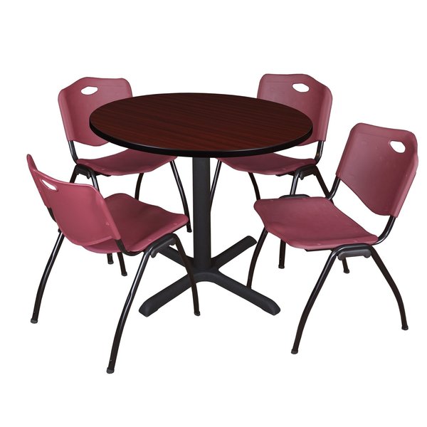 Round Tables > Breakroom Tables > Cain Round Table & Chair Sets, 42 W, 42 L, 29 H, Mahogany