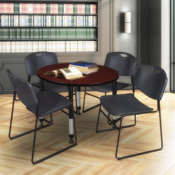 Tables > Height Adjustable > Round Table & Chair Sets, 42 X 42 X 23-34