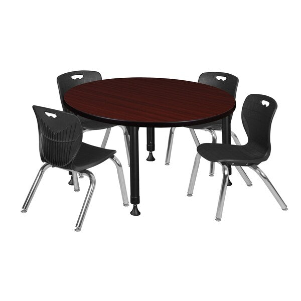 Tables > Height Adjustable > Round Table & Chair Sets, 42 X 42 X 23-34