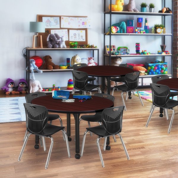 Tables > Height Adjustable > Round Mobile Table & Chair Sets, 42 X 42 X 23-34