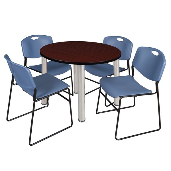 Round Tables > Breakroom Tables > Kee Round Table & Chair Sets, 42 W, 42 L, 29 H, Mahogany